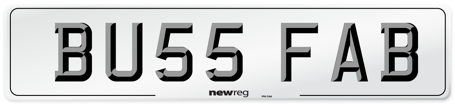BU55 FAB Number Plate from New Reg